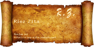 Riez Zita névjegykártya